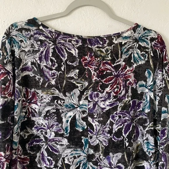 J Jill Womens Shirt Dress Floral Casual Petite Size PS Long Sleeves Boatneck - Picture 7 of 11